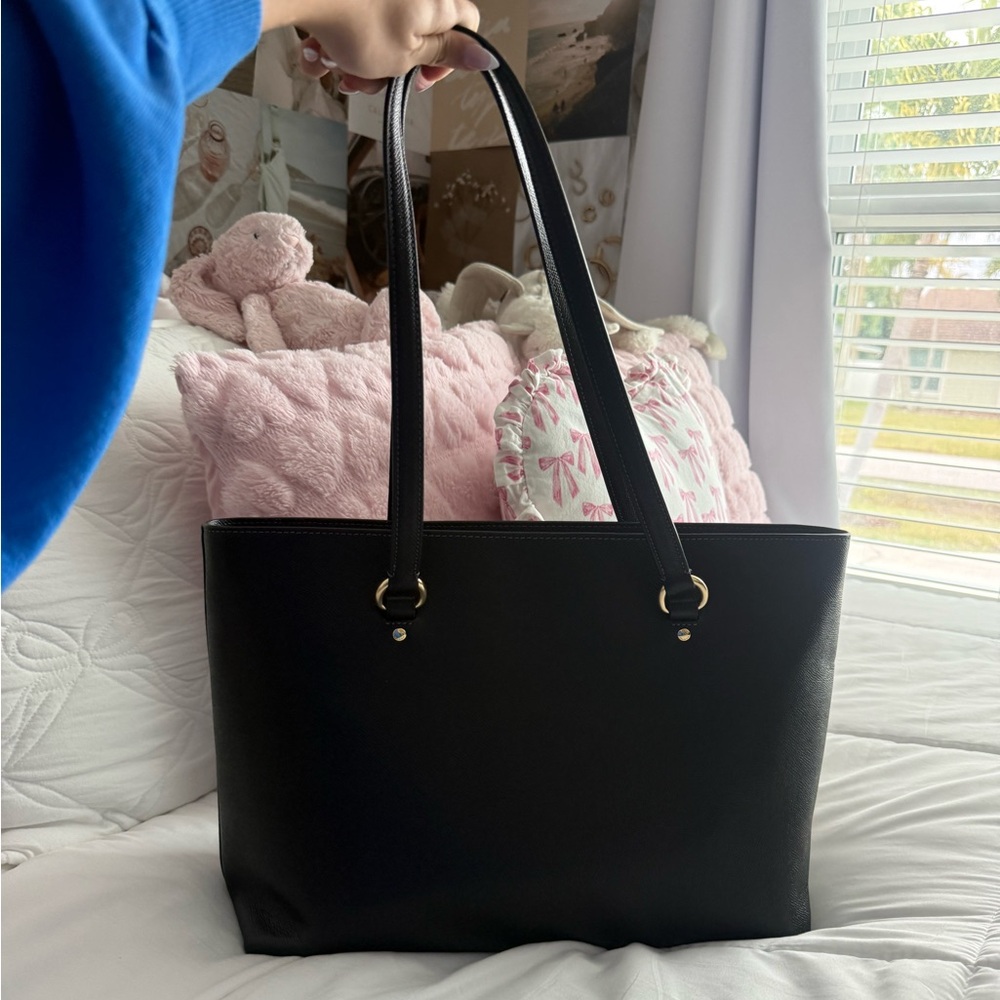Black‎ coach, leather tote bag purse - Picture 2 of 7